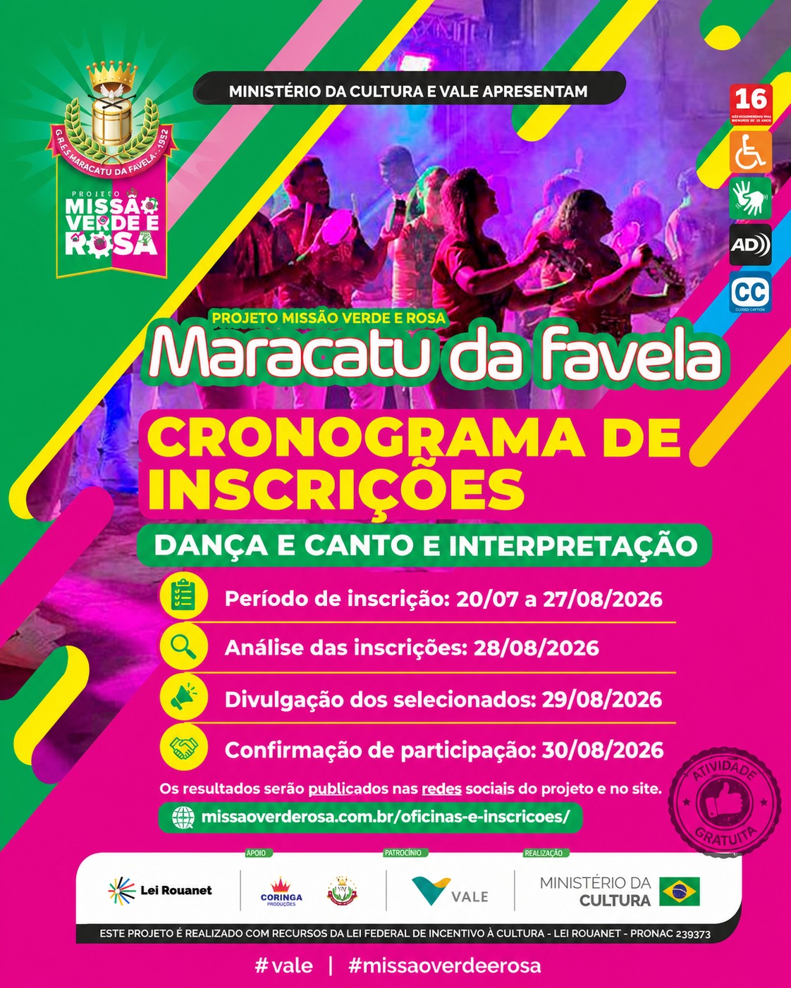 Cronograma — Ritmos Tradicionais do Norte (Dança)